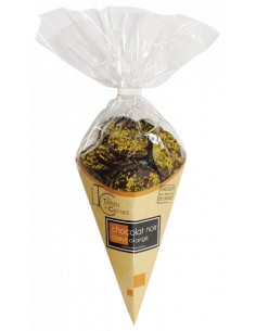 Cornet chocolat noir orange