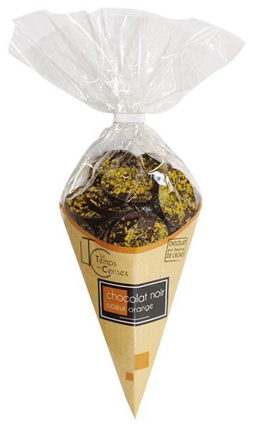 Cornet chocolat noir orange
