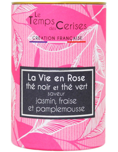 Thé noir et thé vert La Vie en Rose pot 80g