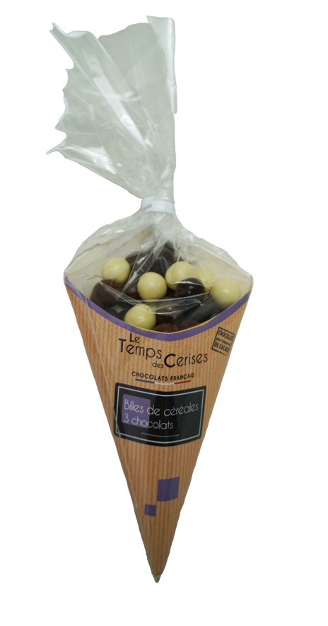 Cornet billes 3 chocolats 140g